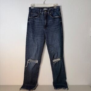 Good American Good Boy Straight Distressed‎ Jeans Blue High Waisted 26